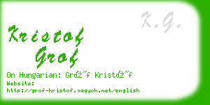 kristof grof business card